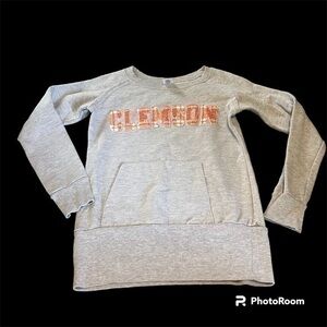 Clemson University gray crew neck collegiate sweatshirt